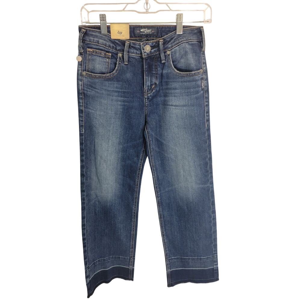 NWT Silver Jeans Co. Blue‎ Denim Izzy Wide Leg Crop Jeans Women's Size 25X26